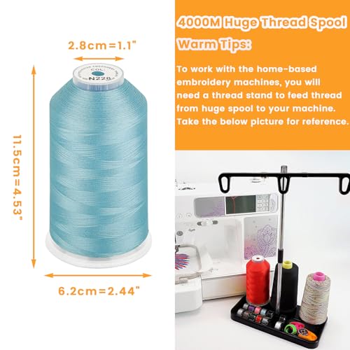 New brothread Huge Spool Embroidery Thread - Baby Blue Fits Janome Color - color: Baby Blue-N228