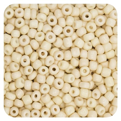 White Craft Glass Pony Beads for DIY Jewelry Making, 4mm 6/0 Colorful Bulk Beads for Bracelets, Necklaces, Rings and Earrings 1000 Pcs - color: White