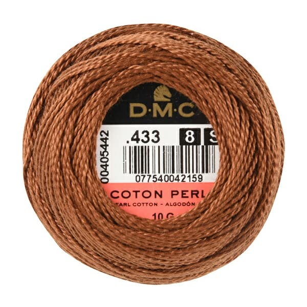 DMC 116 8-433 Pearl Cotton Thread Balls, Medium Brown, Size 8