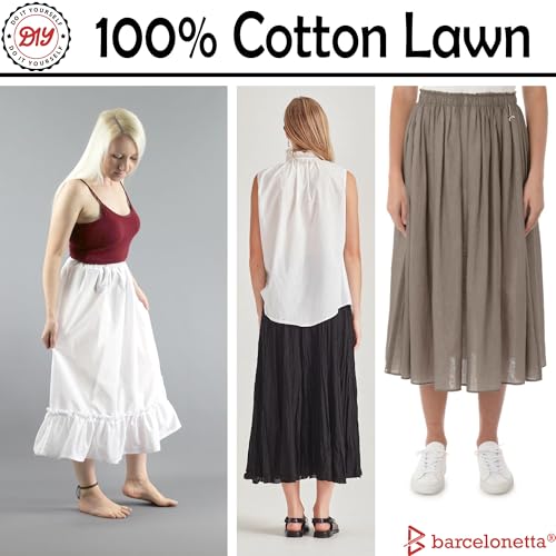 Barcelonetta | Cotton Lawn Fabric | Lining Fabric | 100% Cotton | Thin | 58" Wide | Sewing, Air Feel Layer | Cloth, Solid (Burgundy, 5 Yard) - color: Burgundy, size: 5 Yard