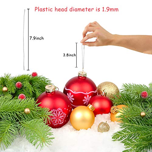 Christmas Tree Ornament String Hanger Precut Ribbon Hook with Snap Fastener - color: Silver, size: 200pcs