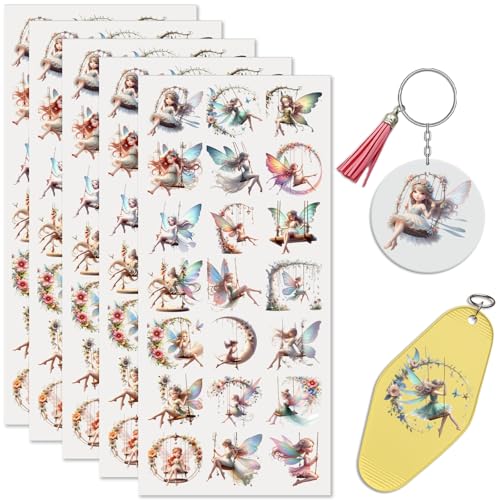UV DTF Stickers 105 Pcs Swinging Fairy UV DTF Cup Wrap for Glass - style: Watercolor Swinging Fairy
