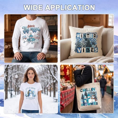 30Pcs Winter Snowman Dtf Transfers Ready to Press Iron on Transfer - color: Winter Snowman251