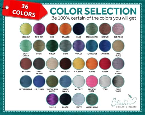 BlesSew Polyester Sewing Thread Set, 36 Sewing Machine Thread Spools, 150 Yards Each, Assorted Colors for Hand Sewing, Quilting, Mending, Crafts - color: Basic Colors
