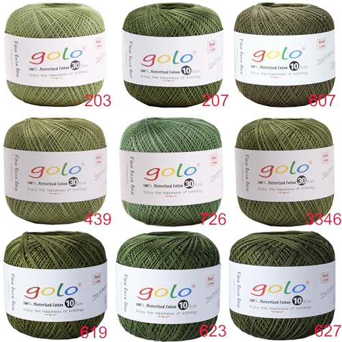 golo Crochet Thread Crochet Yarn for Crocheting Yarn for Hand Knitting 207 - color: 207 Green