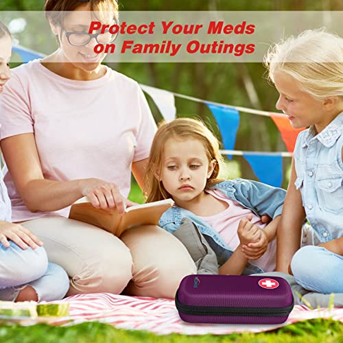 MEDMAX Epipen Medical Carrying Case Hard Shell EVA Travel Organizer Bag - color: Purple