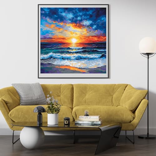 Moohue DIY Counted Stamped Cross Stitch Kits for Adults 14 Count Cross Stitch Patterns Printed Cross Stitch Kits for Adults (Natural Scene) - color: Natural Scene