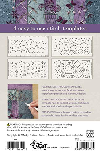 Embroidery Stencils Essential Collection: 90+ Easy-to-Mark Designs-Endless Combinations - Perfect for Crazy Quilting - Accurate Stitches & Spacing Every Time (Fast2Mark)