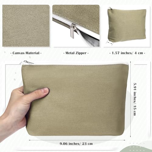 Reginary 10 Pcs Canvas Makeup Bags Bulk Blank Cosmetic Bags,Earthy Tones - color: Earthy Tones
