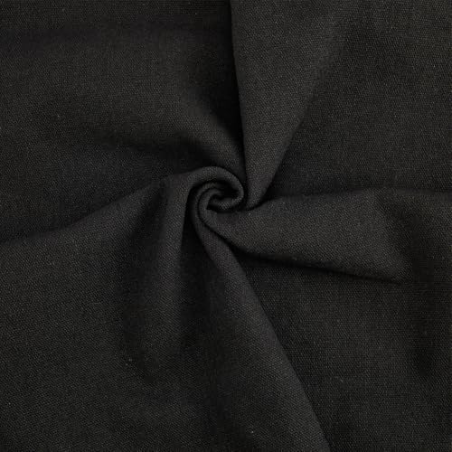 59 Inch Black Linen Cotton Canvas Embroidery Fabric by The Yard Solid Color Blend Quilting Clothes Fabrics for Sewing Making Needlework Furniture Cover Clothes Home Decor Art Crafts Supply - color: Black, size: 1500x1000mm