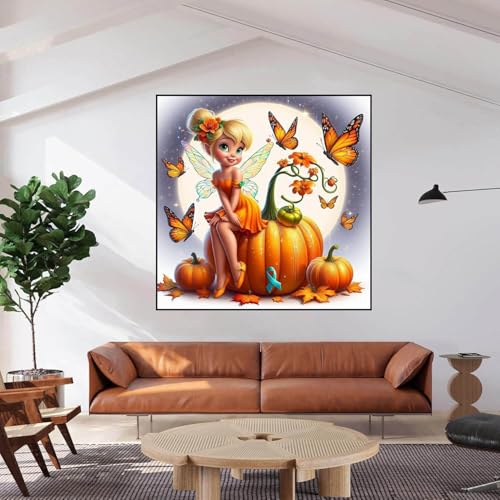 Dugsmgd Fall Diamond Art Kits for Adults, Diamond Painting Kits 12x12inch - color: Girl and Pumpkin