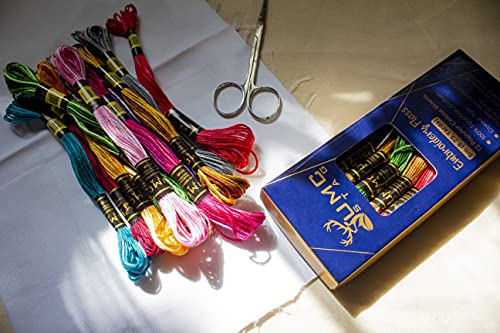 12 Pieces Variegated Colours Premium Embroidery Thread | 100% Egyptian Cotton Premium Skeins | Cross Stitch Embroidery Floss | Oeko TEX Certified Stranded Cotton | Ideal for Arts & Crafts - color: Variegated