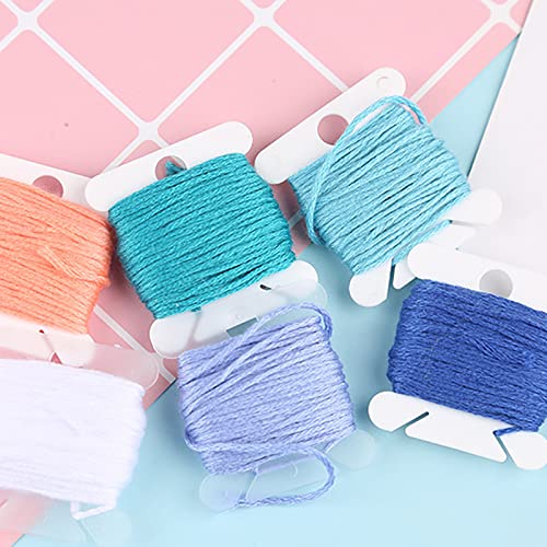 KVMORZE 100Pcs Plastic Embroidery Floss Bobbins Kit with Winder