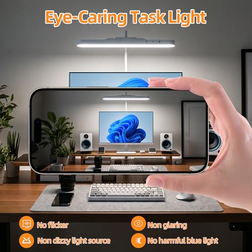 ShineTech Rechargeable Desk Lamp for Home Office,Magnetic Clip On Desk Lamp