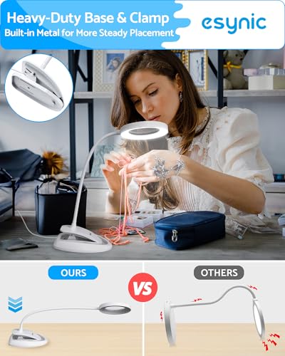 eSynic Desktop Magnifying with 40 LED Lights-Blue Light Blocking