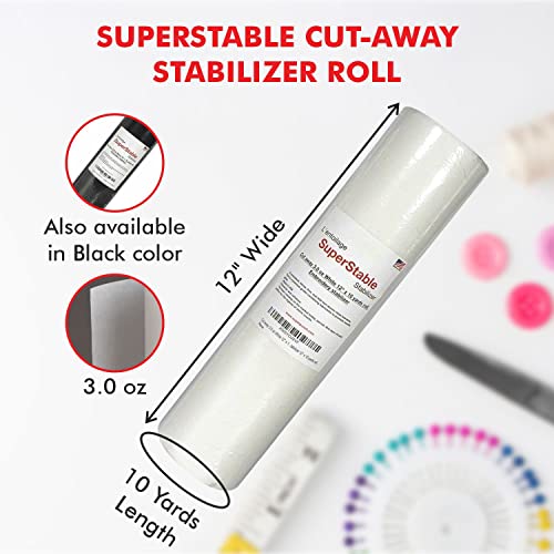 Superpunch Cutaway Embroidery Stabilizer, 3.0 oz, White, 12 in x 10 yd - color: White, size: 12" x 10 yards roll