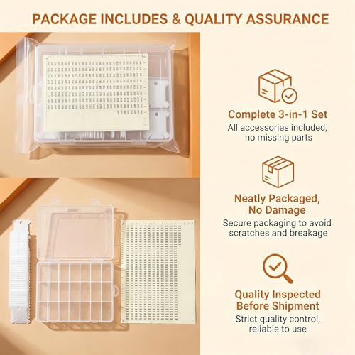 Embroidery Floss Cross Stitch Organizer Box Set 50 Pcs White Plastic Floss Bobbins Set Embroidery Thread Bobbins with Organizer Storage Box and 552 Pcs Floss Number Stickers