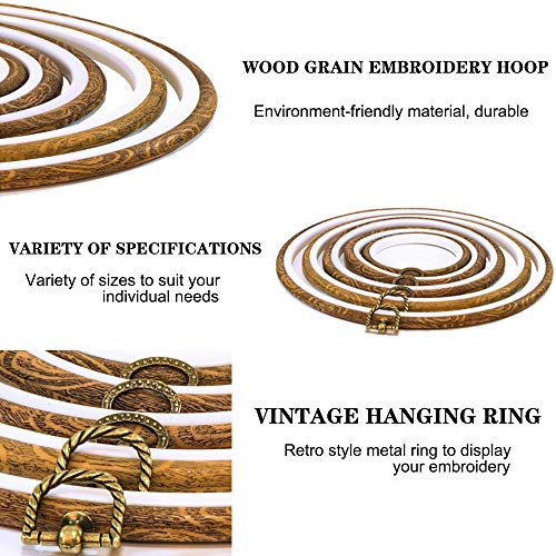 guofa 9.6’’ Round Embroidery Hoops, 5PCS 25CM Cross Stitch Frames - size: 9.6inch