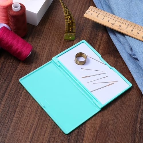 Piriuuo Magnetic Needle Case, Sewing Needle Holder Rectangle Magnetic Needles Holder Portable Sewing Needles Box Sewings Supplies for Pin Holders Organizer (Light Green) - color: Light green