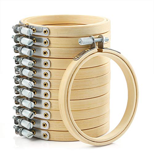 Pllieay 12 Pieces 3 Inch Embroidery Hoops Bamboo Circle - style: 3 Inch