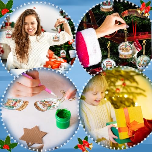 WILLBOND 30 Pcs Christmas Diamond Art Keychain Kits for Adults - color: Crystal Ball