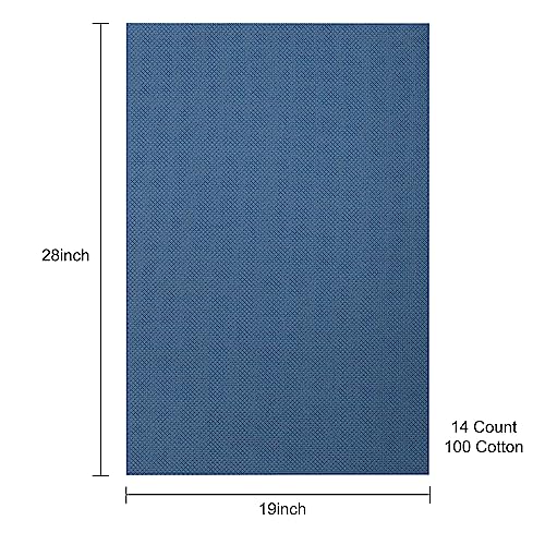 Aida Cloth 14 Count Cross Stitch Fabric,19×28inch (14CT,Jeans Blue) - color: Jeans Blue, size: 14CT