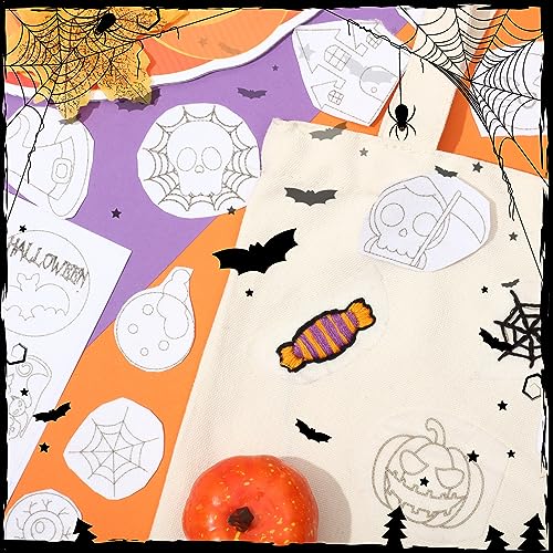 Lewtemi 50 Pcs Halloween Water Soluble Hand Sewing Stabilizers - color: Ghost