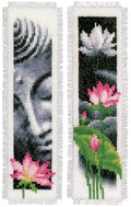 Vervaco Cross Stitch Bookmark Kit Lotus and Buddha (Set of 2) 2.4" x 8" - size: 40 x 2 x 20 cm
