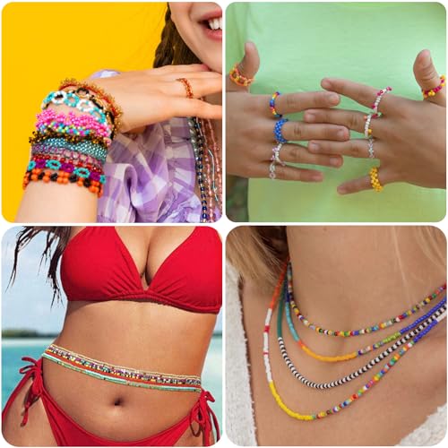 3mm Seed Beads for Jewelry Making, 39 Colors Small Beads for Bracelets - color: Multicolor, size: 3mm
