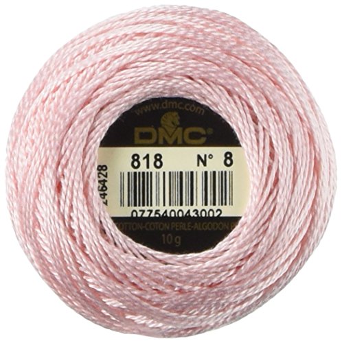 DMC Pearl Cotton Balls, Size 8, Baby Pink - color: Baby Pink, style: 8 Thread Count
