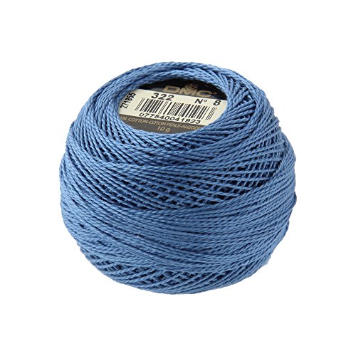 DMC Pearl Cotton Balls, Size 8, Dark Baby Blue - color: Dark Baby Blue, style: 8 Thread Count