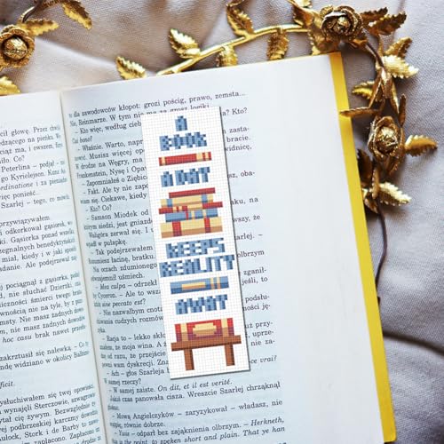 FREEBLOSS 6 Set Cross Stitch Bookmark Kit Books Pattern 6 * 20CM - style: Books Text