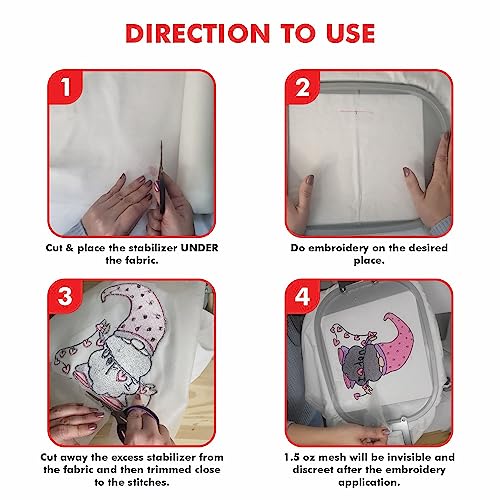 Superpunch No Show Mesh Stabilizer, 1.5 oz, White, 7.5 x 8 in, 500 Sheets - color: White, size: 7.5 inch x 8 inch, 500 Precut Sheets