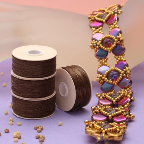 The Beadsmith Nymo Thread, Made of Nylon - size: Size D, 64 Yards, style: Brown