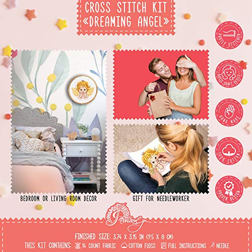 Povitrulya Embroidery Kit for Babies with Pattern “Dreaming Angel” - color: Angel