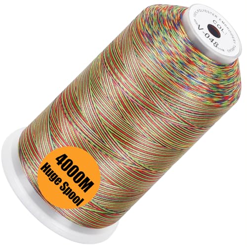 New brothread 4000M Huge Spool Embroidery Machine Thread - Variegated Color - color: Variegated Color-V-048