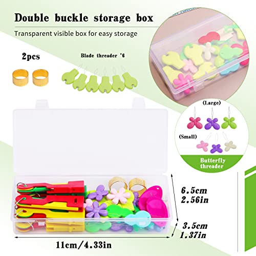 Fedmut 51Pcs Needle Threader Tool Set 9 Types Needle Threader with Thimbles - color: 51pcs