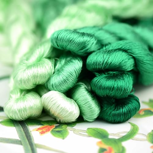 Natural 100% Silk Thread, Handmade Embroidery Thread Silk Floss 9 Colors 110m Each (16) - color: 16