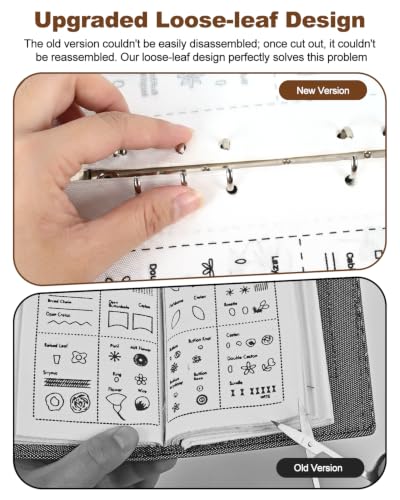 yewgag 2026 New Embroidery Stitch Book Kit,Loose-Leaf Design,Large Size,with 6'' Embroidery Hoop,24 Colors Embroidery Thread,138 Patterns,Stitch Diagram,Complete Sewing Tool,Sewing Kits for Beginners