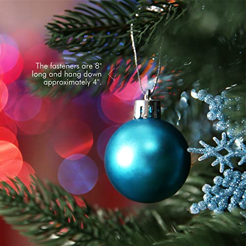 Christmas Tree Ornament String Hooks - Silver Easy Snap Ribbon 200 Pk - color: Silver