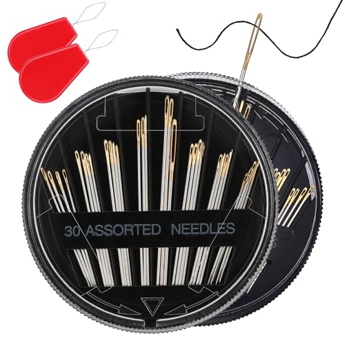 Ftyiwu 60 Pack Sewing Needles for Hand Sewing 6 Sizes Embroidery Needles - size: 60pcs needles