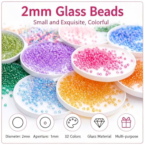 GLRXMX 2100Pcs Glass Beads 2mm Round Seed Beads for Jewelry Making - color: Creamsicle