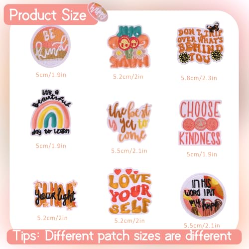 17Pcs Random Positive Affirmations Patches, Inspirational Phrases Embroidered Iron/Sew on Patches for Clothes, Hats, Jeans, Backpacks DIY Accessories - color: Positive Affirmations, 17pcs