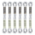 6 Skeins Embroidery Thread, Metallic Silver Embroidery Floss Friendship Bracelet String, Polyester Cross-Stitch Threads Friendship Bracelet String for Hand Embroidery, String Art - color: silvery