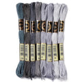 8 Skeins Grey Embroidery Cross Stitch Floss for Sewing Making - color: Grey, size: 70 Yards