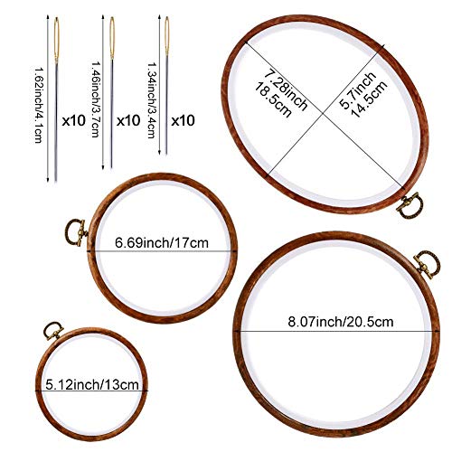 4 Pack Oval Embroidery Hoop Wood Embroidery Hoops Embroidery Frame - style: Circle & Oval
