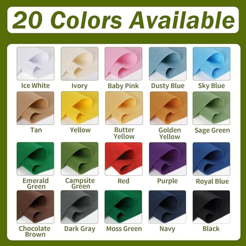 Campsite Green Fabric Sheet 72" X 36", 1.4mm Thick Large Soft Durable Flexible Craft Felt by The Yard, Nonwoven Fabric for DIY Sewing, Arts and Crafts, Decoration Projects - color: Campsite Green, size: 2 yard pre cut