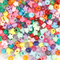 1100 Pcs Mixed Colors Shape Barrel Plastic Loose Beads for DIY Craft Projects, Jewelry Making, Bracelets, Hair Beads - color: 1100 PCS Mixed Colors Shape
