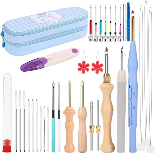 35Pcs Punch Needle Kit Adult Beginner, Adjustable Punch Needle Tool - color: 35Pcs
