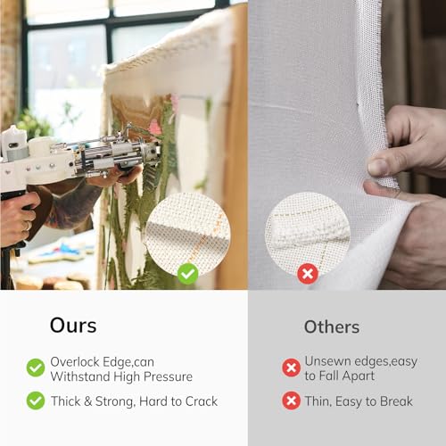 Pllieay 40" x 40" Large Overlocking Primary Tufting Cloth, Monks Cloth - size: 1pcs 40x40 inch